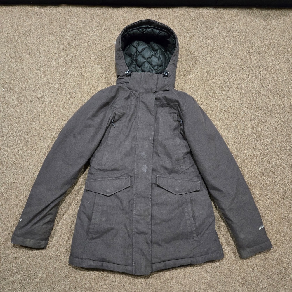 Eddie Bauer Down Parka WeatherEdge‎ Insulated Hooded Brown Womens XS jacket